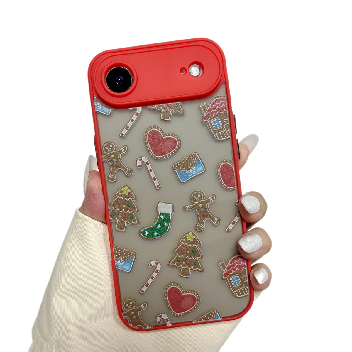 ZTOFERA Christmas Case for iPhone 15,Cute Merry Christmas Pattern Phone Case Gifts Translucent Silicone Hard PC +TPU Bumper Shockproof Protective Cover for iPhone 15 6.1 inch-Gingerbread Man
