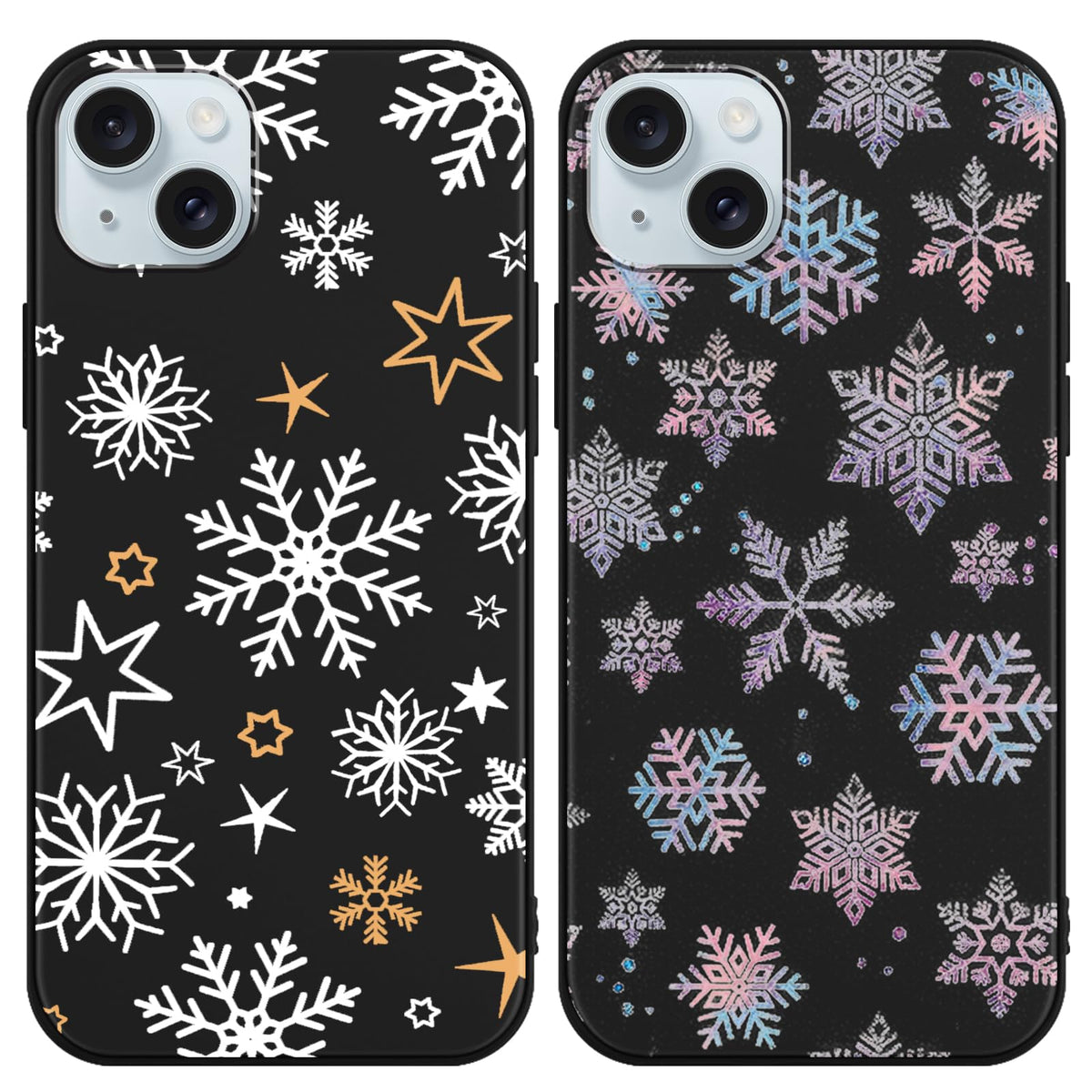 2 Pack Christmas Phone Case for iPhone 16 6.1'', Cute Christmas Tree Pattern Gifts Case with Gingerbread Canes Design Soft TPU Anti-Fall Protective Slim Shockproof Cover for Girl Women Men