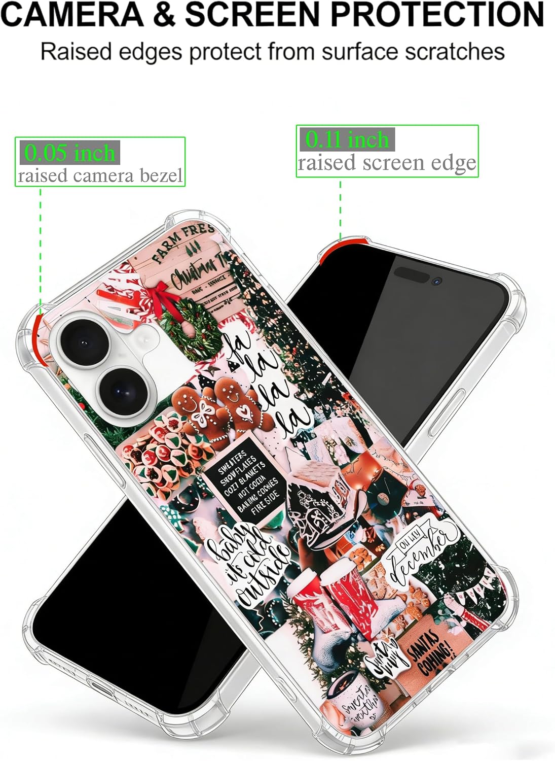 Christmas Aesthetic Phone Case Compatible with iPhone 17, Winter Holiday Festive Phone Cover for iPhone 17
