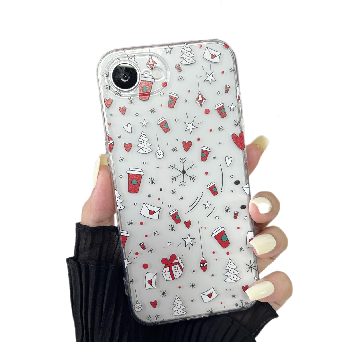 ZTOFERA Christmas Phone Case for iPhone 12 6.1 inch,Clear Cute Merry Christmas Pattern Phone Case Gifts Transparent Hard PC +TPU Bumper Shockproof Protective Cover-Gingerbread Man
