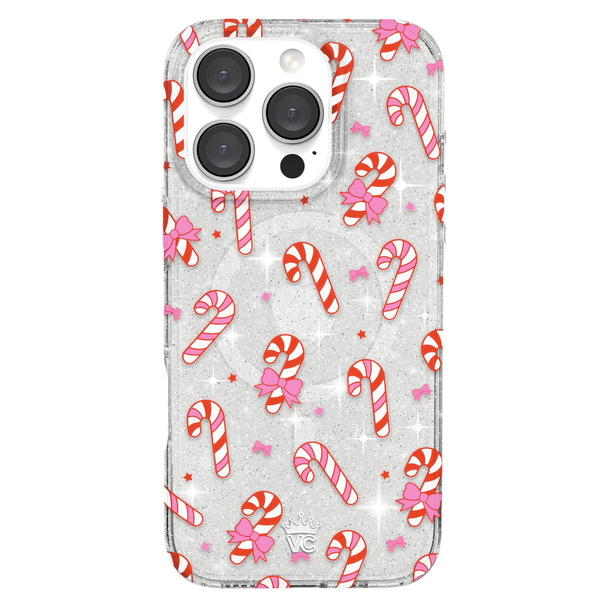 VELVET CAVIAR Christmas Phone Case for iPhone 16 - Compatible with MagSafe [10ft Drop Tested] - Holiday Peppermint Glitter Winter Theme