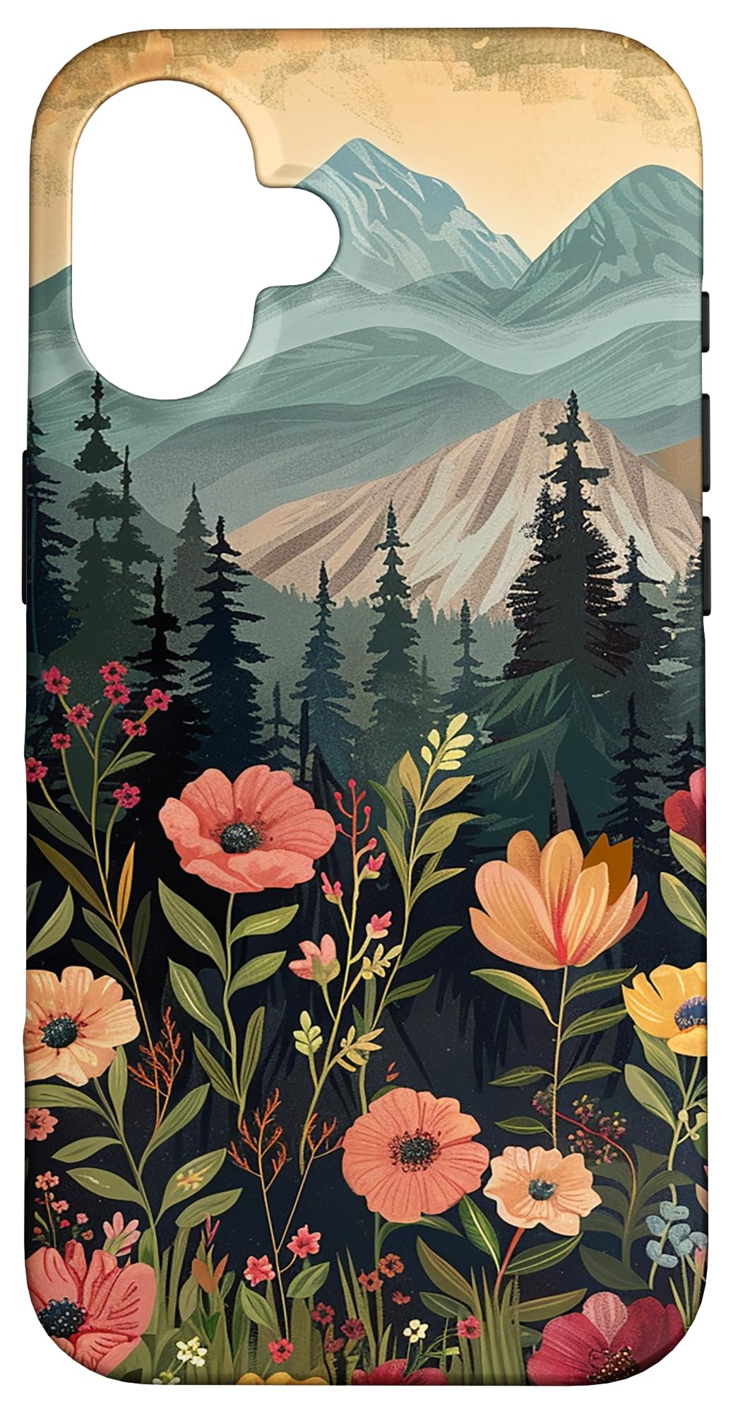 Floral Mountain Boho Pine Tree Forest Nature Case for iPhone 11