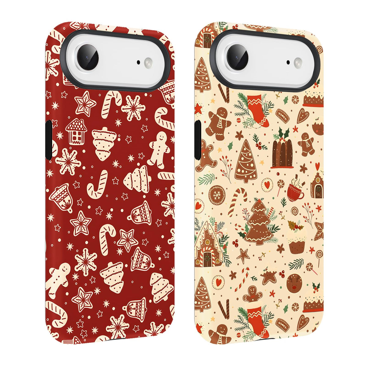 2 Pack Merry Christmas Tree Phone Case for iPhone 13 / iPhone 14 Case 6.1", Cute Xmas Snowflake Pattern Design Phone Cover Hard PC Shockproof Soft TPU Matte Protection Funda for Girls Women