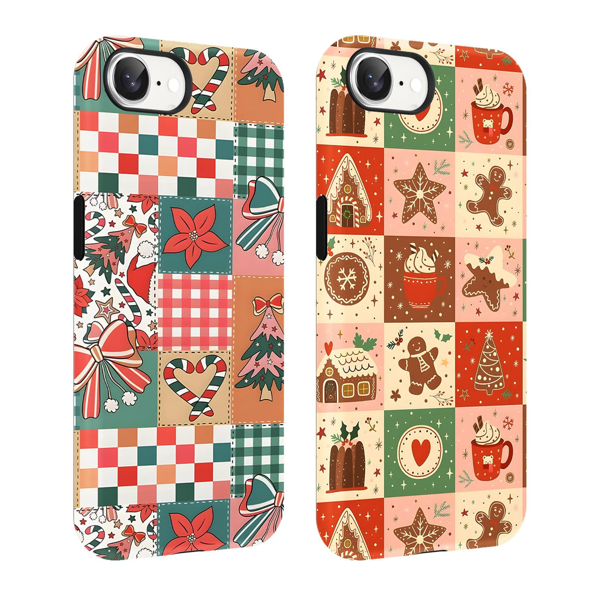 2 Pack Merry Christmas Tree Phone Case for iPhone 13 / iPhone 14 Case 6.1", Cute Xmas Snowflake Pattern Design Phone Cover Hard PC Shockproof Soft TPU Matte Protection Funda for Girls Women