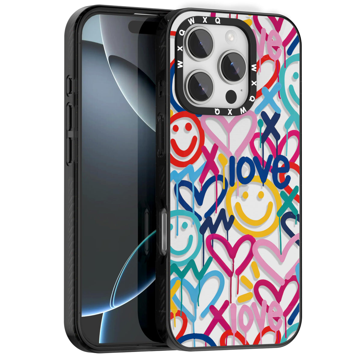 for iPhone 16 pro max Graffiti of Cartoon Animal Clear Phone Case | TPU+PC Premium Painted Anti-Drop Phone Case Superior Shock Absorption Military-Grade Drop Protection cover