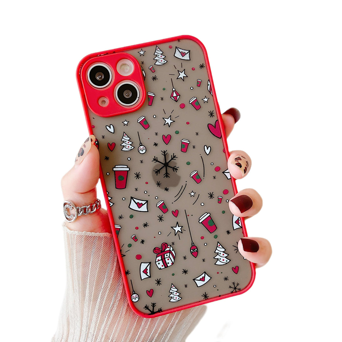 ZTOFERA Christmas Case for iPhone 15,Cute Merry Christmas Pattern Phone Case Gifts Translucent Silicone Hard PC +TPU Bumper Shockproof Protective Cover for iPhone 15 6.1 inch-Gingerbread Man