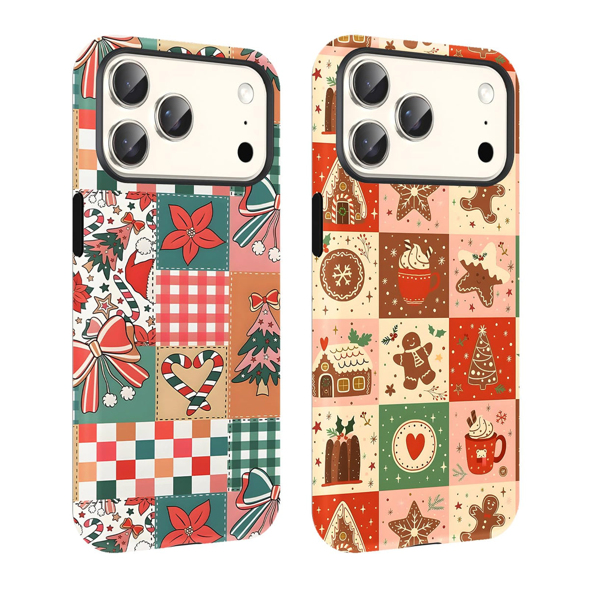 2 Pack Merry Christmas Tree Phone Case for iPhone 13 / iPhone 14 Case 6.1", Cute Xmas Snowflake Pattern Design Phone Cover Hard PC Shockproof Soft TPU Matte Protection Funda for Girls Women