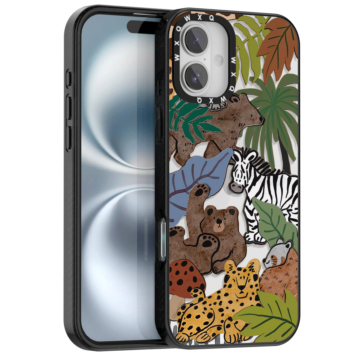 for iPhone 16 pro max Graffiti of Cartoon Animal Clear Phone Case | TPU+PC Premium Painted Anti-Drop Phone Case Superior Shock Absorption Military-Grade Drop Protection cover