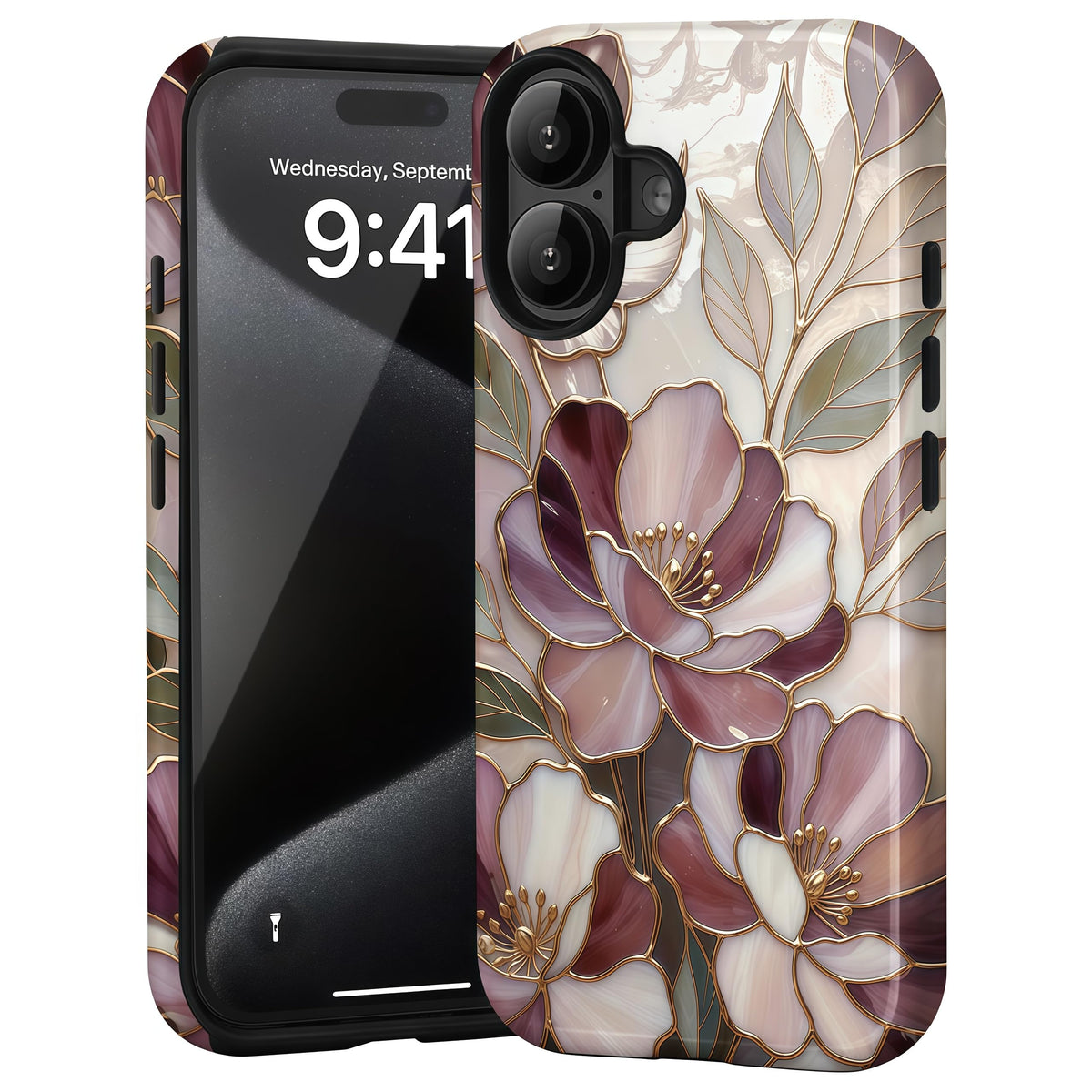 Candlelight Dinner Dog Case for iPhone 12/12 Pro | Hard Hybrid 2-Layer Design, Protective Scratch Resistant Cover for Women Girls