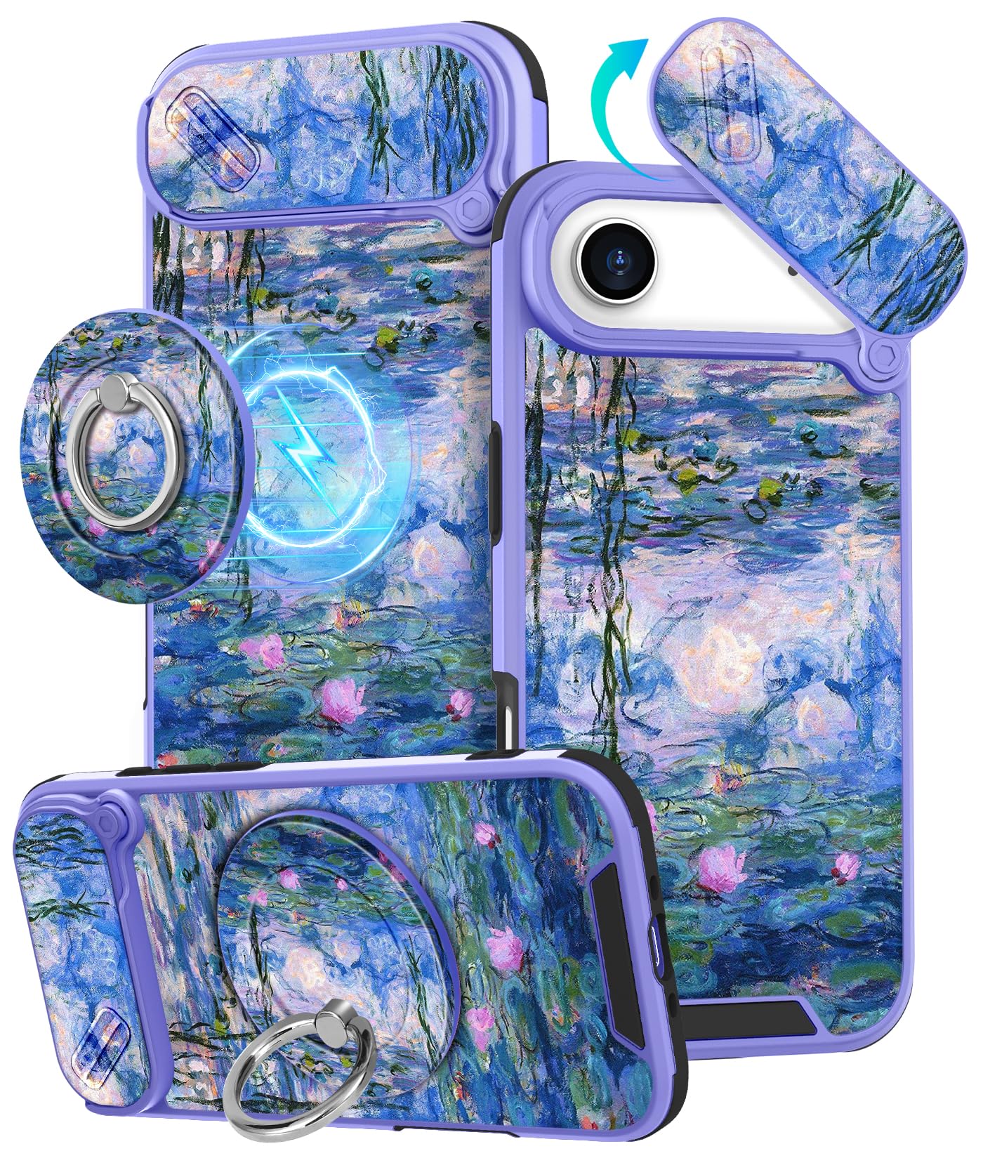 Buleens for iPhone 17 Pro Max Case 6.9 Inch - with Ring Stand & Camera Cover Aesthetic Cute Designed for Women Girls Girly Cartoon Kawaii Dogs Phone Case for iPhone 17 Pro Max Compatible with Magsafe