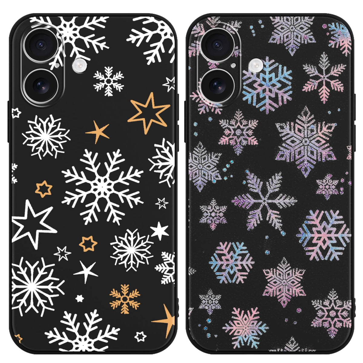 2 Pack Christmas Phone Case for iPhone 16 6.1'', Cute Christmas Tree Pattern Gifts Case with Gingerbread Canes Design Soft TPU Anti-Fall Protective Slim Shockproof Cover for Girl Women Men