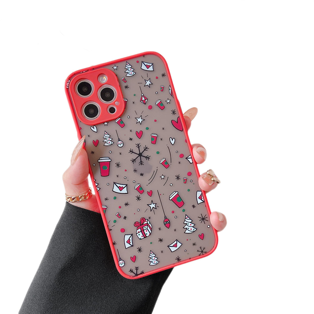 ZTOFERA Christmas Case for iPhone 15,Cute Merry Christmas Pattern Phone Case Gifts Translucent Silicone Hard PC +TPU Bumper Shockproof Protective Cover for iPhone 15 6.1 inch-Gingerbread Man