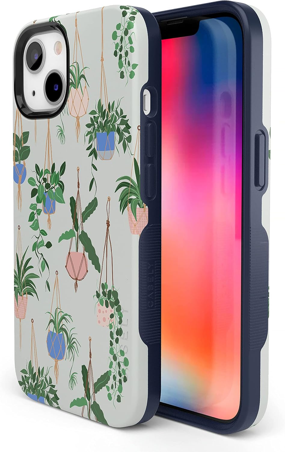 Casely iPhone 15 Case | Hanging Around | Potted Plants Floral | Bold Protective Design | Compatible with MagSafe