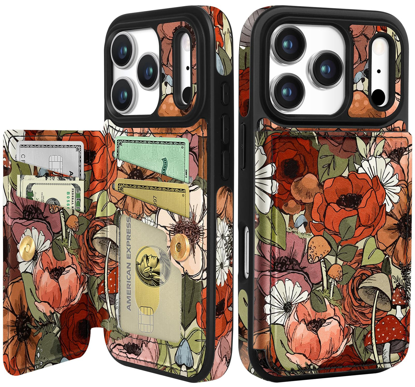 Shorogyt Compatible with iPhone 17 Pro Max Wallet Case with Card Holder - Cute Dog Lover Design Kickstand for Magnetic Clasp Back Flip Folio Leather Phone Covers for Women Men Girls