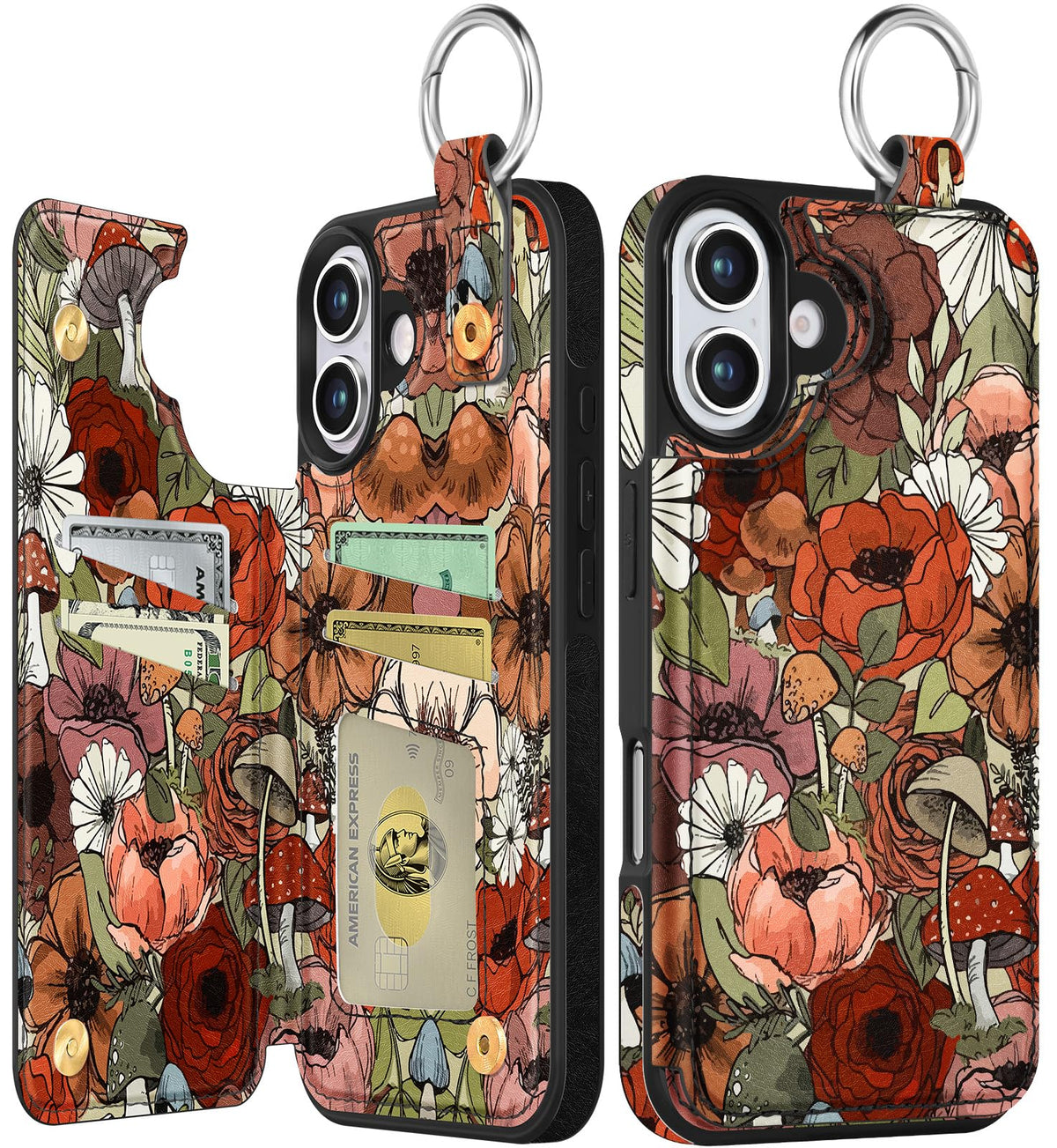 Shorogyt Compatible with iPhone 17 Pro Max Wallet Case with Card Holder - Cute Dog Lover Design Kickstand for Magnetic Clasp Back Flip Folio Leather Phone Covers for Women Men Girls