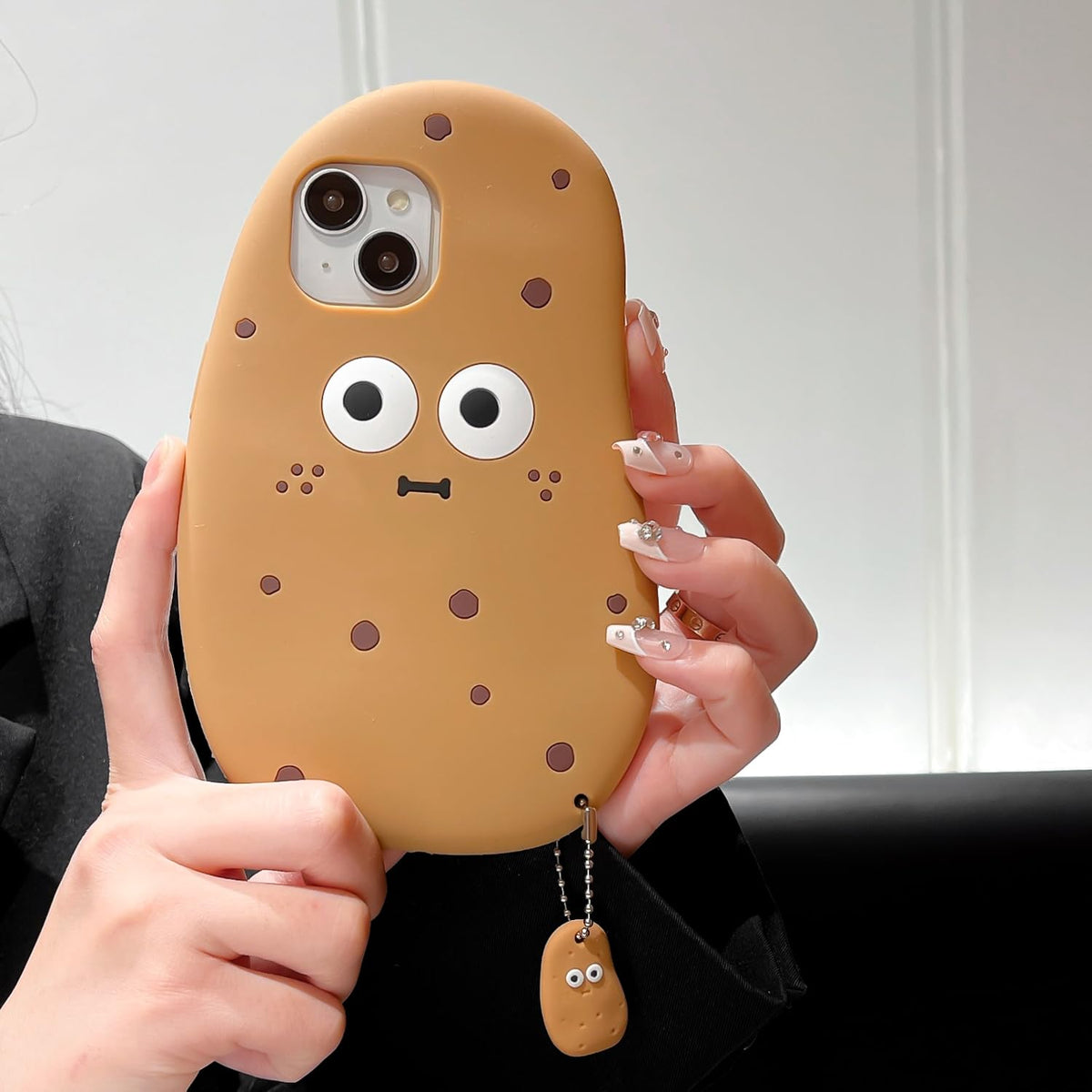 3D Potato Case for iPhone 16 6.1",Cartoon Cute Kawaii Lovely Character Potato Man with Pendant Shape Kids Teens Girls Women Soft Silicone Case for iPhone 16 6.1 inch 2024