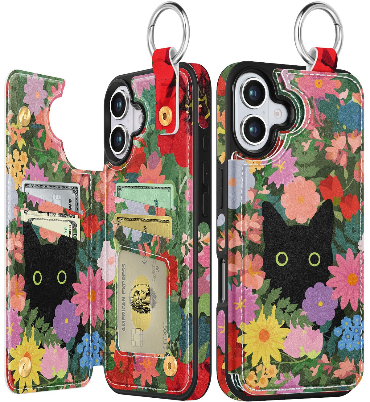 Shorogyt Compatible with iPhone 17 Pro Max Wallet Case with Card Holder - Cute Dog Lover Design Kickstand for Magnetic Clasp Back Flip Folio Leather Phone Covers for Women Men Girls
