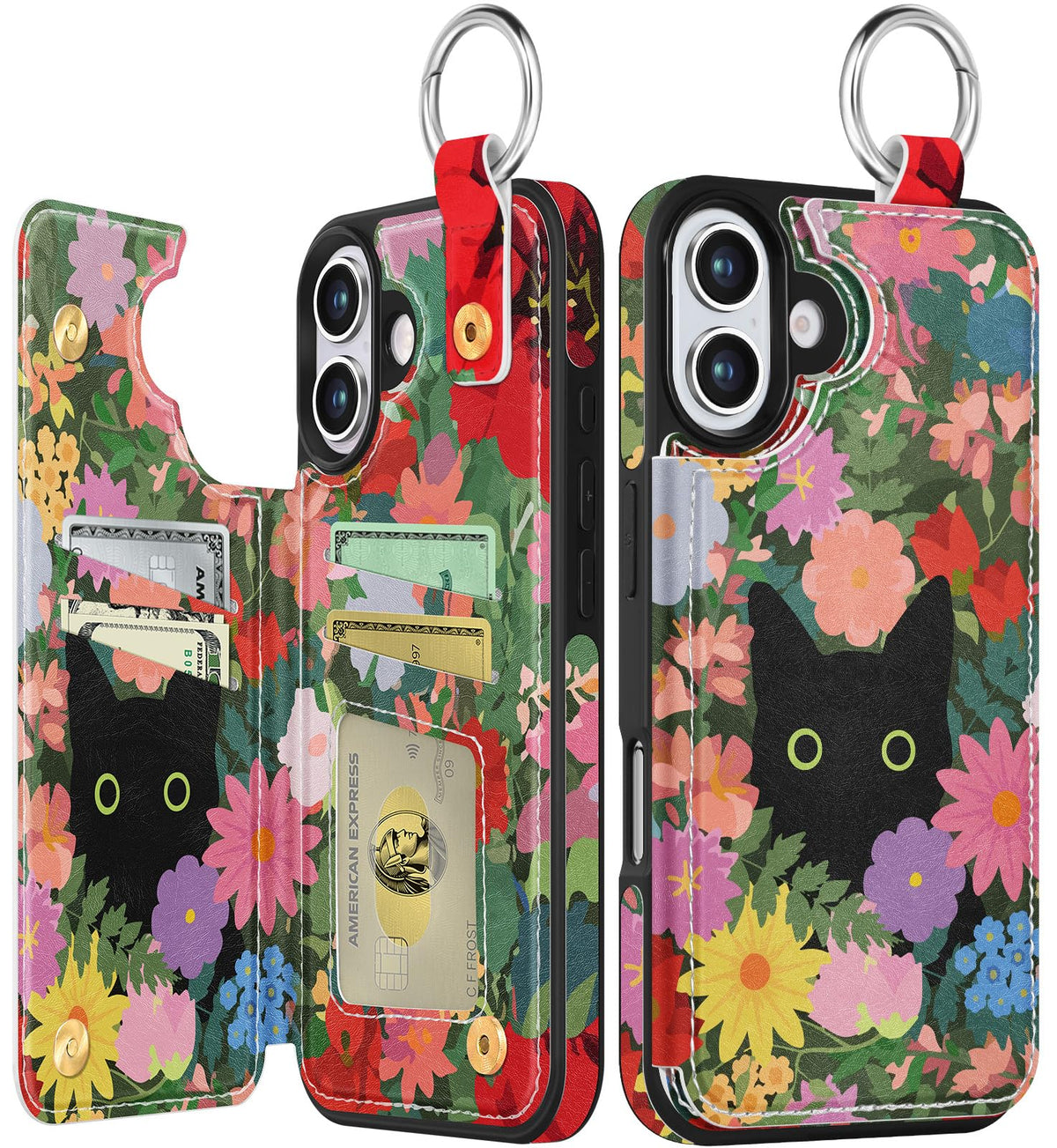 Shorogyt Compatible with iPhone 17 Pro Max Wallet Case with Card Holder - Cute Dog Lover Design Kickstand for Magnetic Clasp Back Flip Folio Leather Phone Covers for Women Men Girls