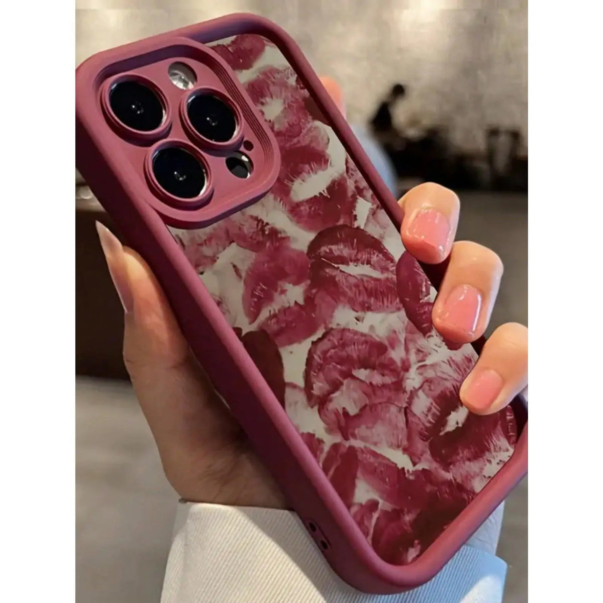 A white phone case with red lips, shockproof and drop-resistant, waterproof and scratch-resistant, compatible with iPhone 11/12/13/14/15/16/17/X/XS/XS Max/16E/12/13 Mini. It is the perfect holiday gift for friends, family, or yourself., Cover, Accessories