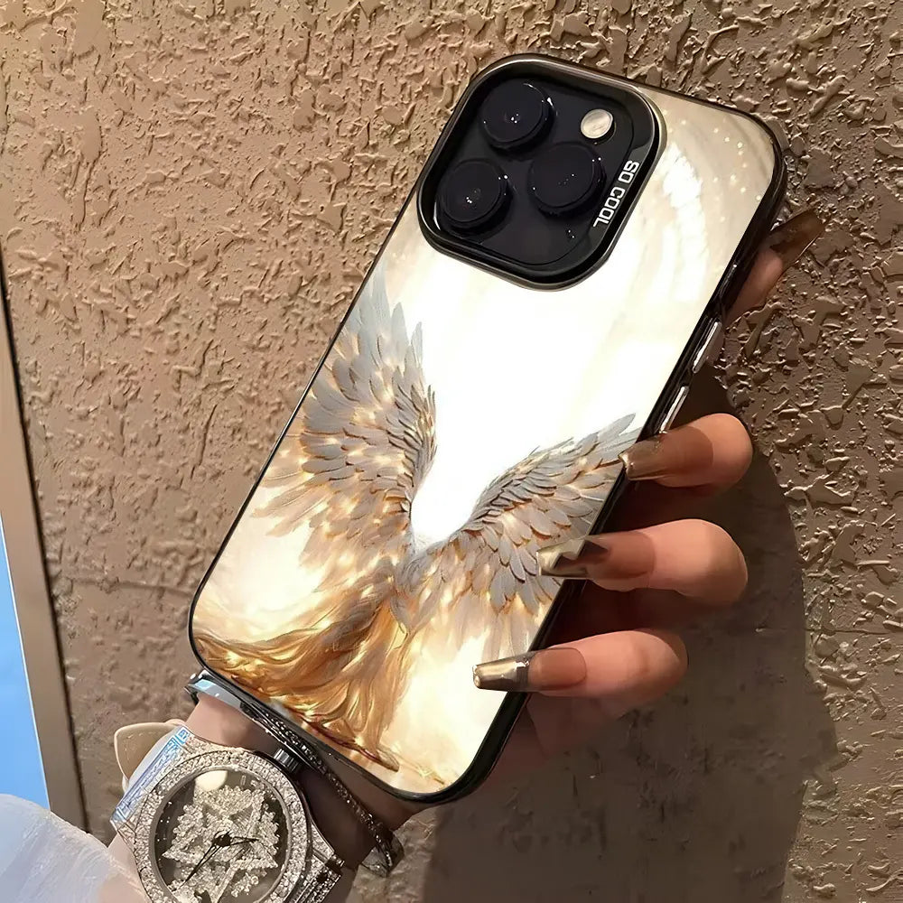 A stylish and minimalist phone case, inspired by angel wings and divine light elements. It's non-slip, drop-resistant, and durable, making it an ideal gift for the holidays.Compatible with iPhone 17 16 15 14 13 12 11 PRO MAX PLUS,AIR and iPhone XR XS MAX