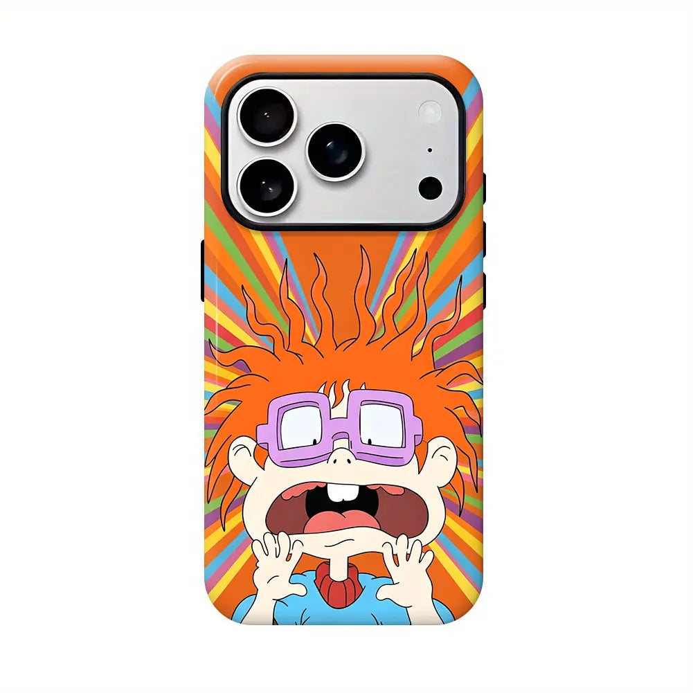 Cartoon Little Boy R-Rugrats Mobile Phone Case Compatible with iPhone 17 16 15 14 13 12 11 Pro Max Anti-Fall Transparent Soft Back Shockproof Silicone TPU Bumper Drop Protection Cellphone Cover