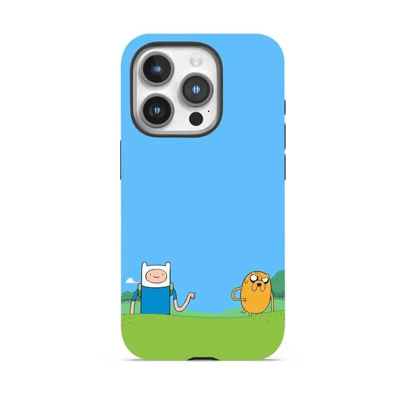 Cute Adventure Time Characters Collage Design Fan Art Magnetic Tough Case Phone Cover for Cartoon Network Fans Durable Protective Magsafe Case Funny Accessory Shockproof Cellphone Casing
