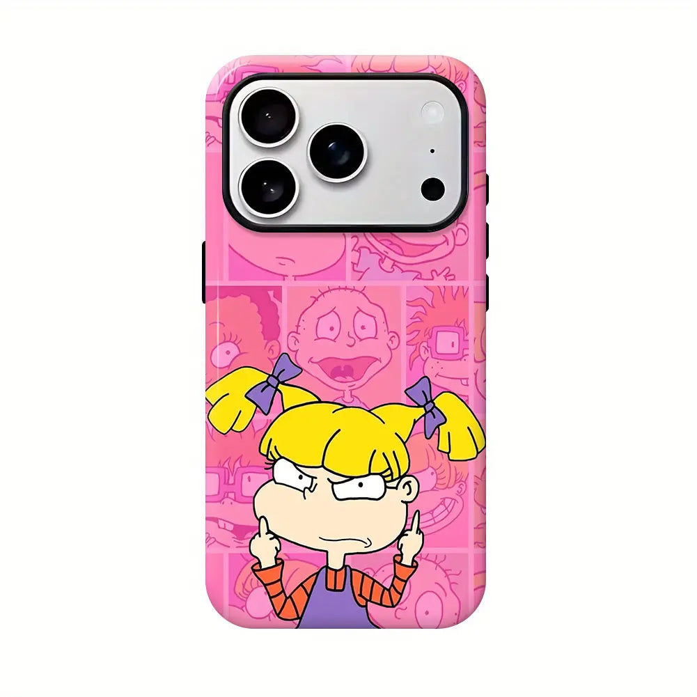 Cartoon Little Boy R-Rugrats Mobile Phone Case Compatible with iPhone 17 16 15 14 13 12 11 Pro Max Anti-Fall Transparent Soft Back Shockproof Silicone TPU Bumper Drop Protection Cellphone Cover